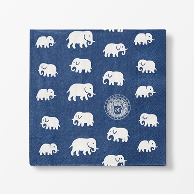 Paper Napkins Elefant - Svenskt Tenn Online - Width 20 cm, Length 20 cm, Storm blue, Estrid Ericson/Svenskt Tenn