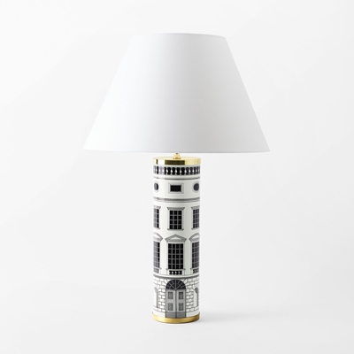 Lamp Base Fornasetti - Svenskt Tenn Online - Height 35 cm, Architettura, Black White, Fornasetti
