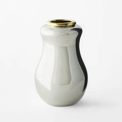 Vase Pearshaped - Svenskt Tenn Online - Height 18 cm, Pewter & Brass, Björn Trägårdh