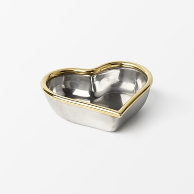 Heart with Brass Rim - Svenskt Tenn Online - Width 7 cm Height 2,5 cm, Pewter & Brass, Estrid Ericson