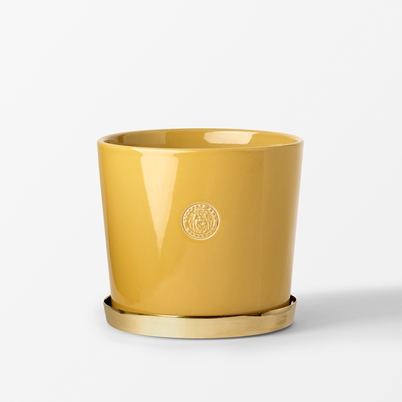 Pot Tolvekarna - Height 15,5 cm, Stoneware, Yellow | Svenskt Tenn