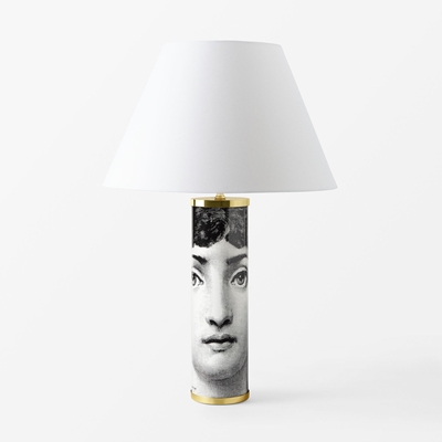 Lamp Base Fornasetti - Svenskt Tenn Online - Height 35 cm, Viso, Black White, Fornasetti