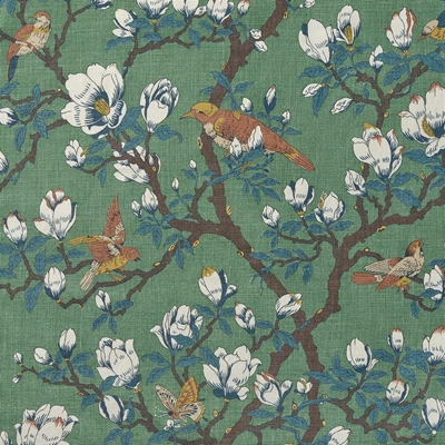 Fabric Sample  Japanese Magnolia - Svenskt Tenn Online - Green, GP & J Baker