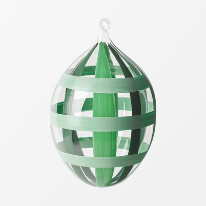 Handpainted Glass Egg - Height 10 cm, Green | Svenskt Tenn