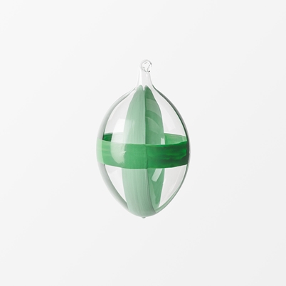 Handpainted Glass Egg - Height 5 cm, Green | Svenskt Tenn