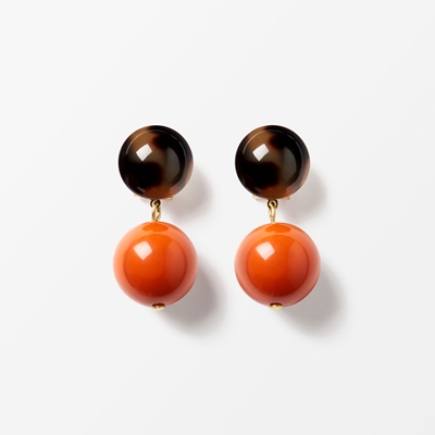 Earrings Milano Sphere - Svenskt Tenn Online - Height 4 cm, Orange, Lorena Taddei