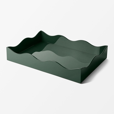 Tray Belle Rives - Svenskt Tenn Online - Width 42 cm, Length 58 cm, Dark green, The Lacquer Company