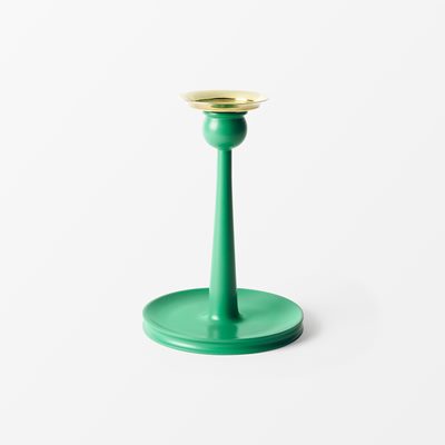 Candle Holder Wooden Globe - Svenskt Tenn Online - Diameter 14 cm Height 21 cm, Wood & Brass, Green, Josef Frank