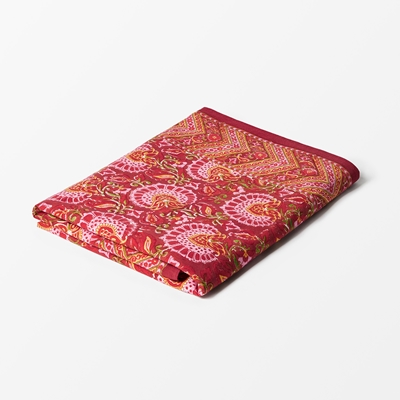 Tablecloth Lotus - Svenskt Tenn Online - Length 350 cm Width 145 cm, Cotton, Dark Pink, Svenskt Tenn
