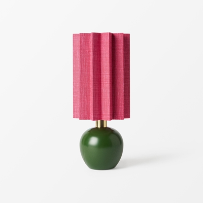 Lampshade Pleated For Frank - Svenskt Tenn Online - Diameter 14,5 cm Height 22,5 cm, Linen, Dark Pink, Folkform