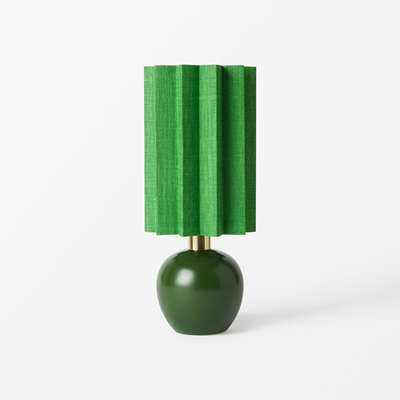 Lampshade Pleated For Frank - Svenskt Tenn Online - Diameter 14,5 cm Height 22,5 cm, Linen, Green, Folkform