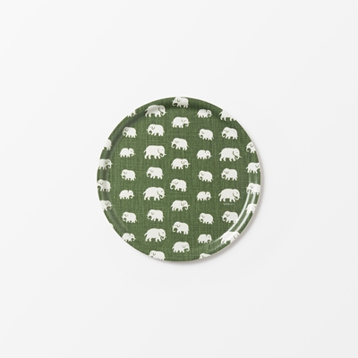 Tray Elefant - Svenskt Tenn Online - Diameter 31 cm, Round, Green, Estrid Ericson