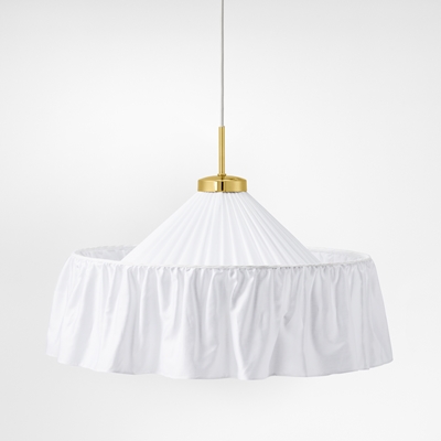 Lampshade Sewn 2560 - Svenskt Tenn Online - Ø50 cm Height 30 cm, Cotton Satin, White, Josef Frank